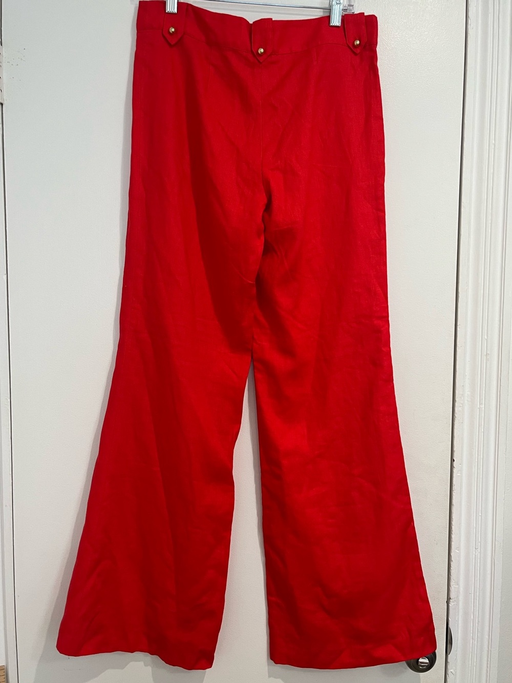 Elizabeth McKay Red Linen Wide-Leg High-Waist Pants Sz. 6 NWT - Picture 2 of 10